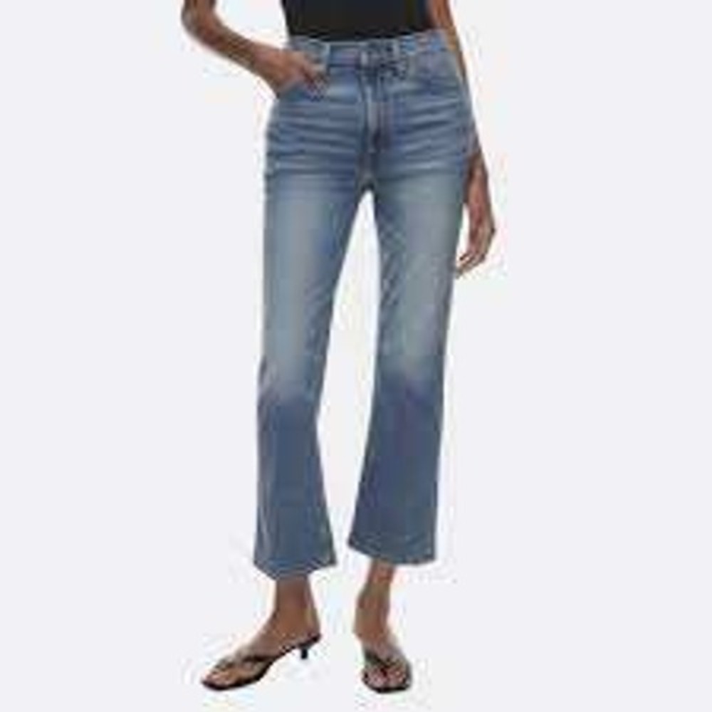 RE/DONE Jeans Womens 28 70s Crop Boot West Coast Fade Blue High Rise Cropped